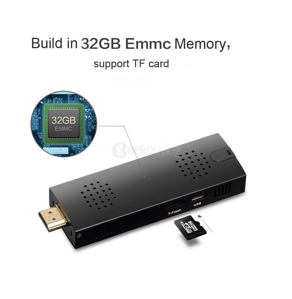 PIPO X1S Licensed Windows 10 Intel Cherry Trail Z8300 MINI PC 2G/32G WIFI Bluetooth Cooling fan