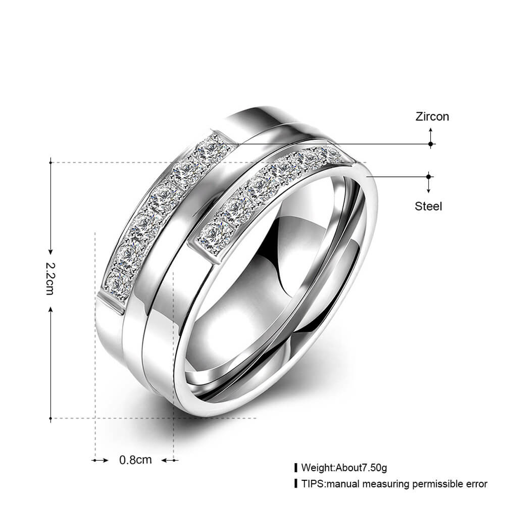 TGR098A10 Stainless Steel Male Ring Size 7
