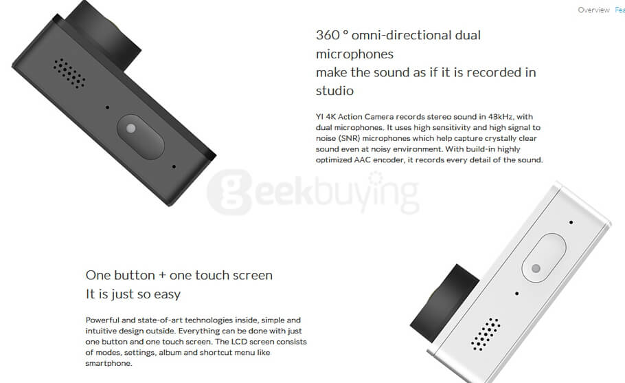 [HK Stock] [Package E] International Version Xiaoyi YI 4K Action Camera 2 (White) + Waterproof Case (White)