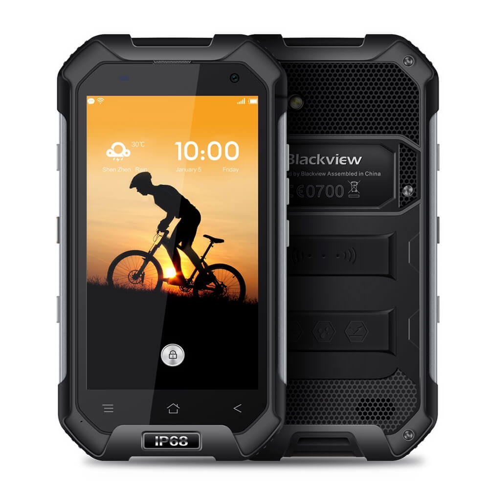Blackview BV6000 4.7inch HD IP68 Waterproof Shockproof Scratch-proof Rugged Phone MT6755 Octa Core Android 6.0 3GB 32GB 13.0MP NFC Fast Charge - Black