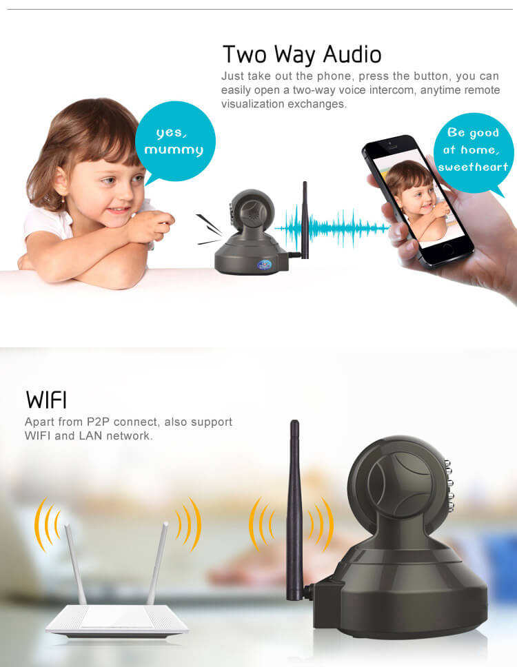 ESCAM Black Pearl QF100 1/4 Inch CMOS 720P P2P IP Dome Camera IR Nightvision ONVIF iOS / Android View