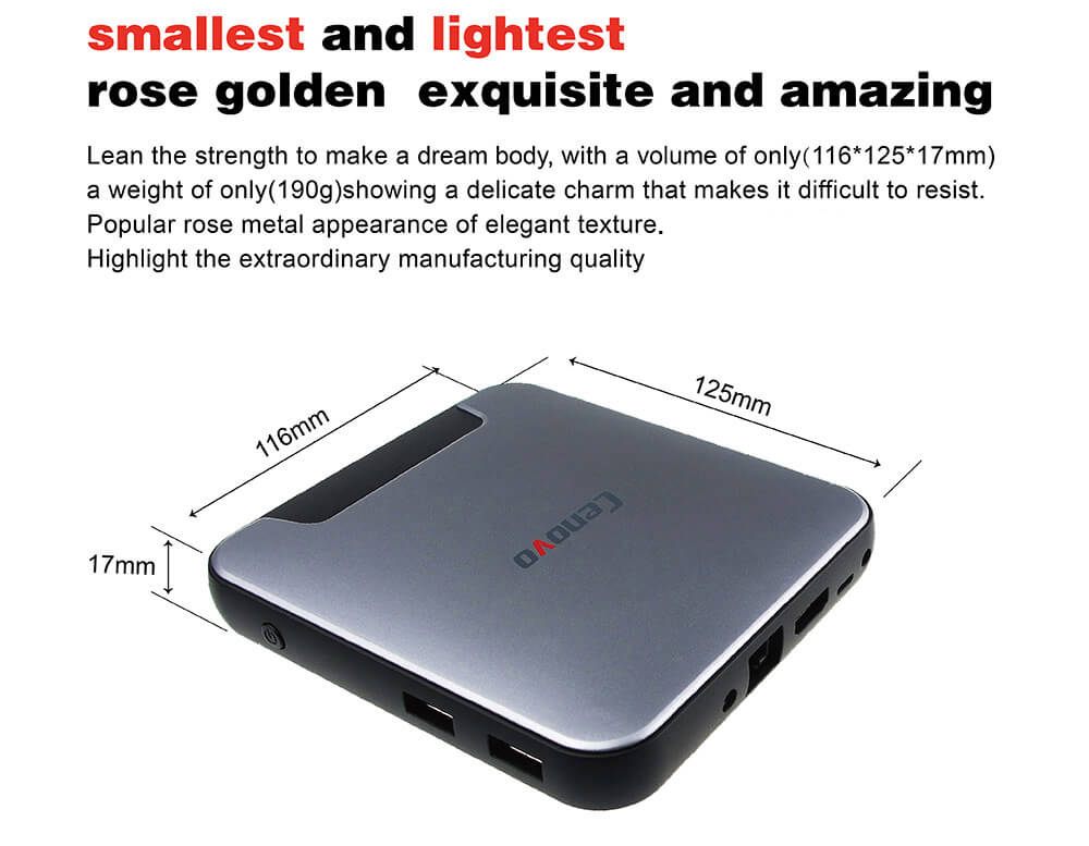 Cenovo MINI PC 2 4G/64G Intel Cherry Trail Z8300 Windows Smart Mini PC 2.4G WiFi LAN HDMI 1080P OTG - Pink+Silver