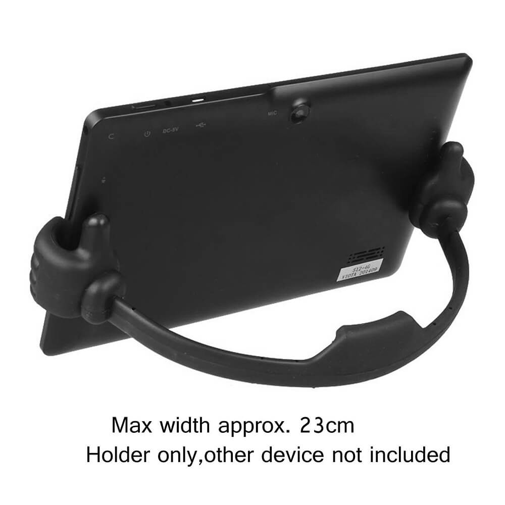 Silicone Thumb OK Design Stand Holder For Mobile Phone Android Phone Tablets iPad mini - Black