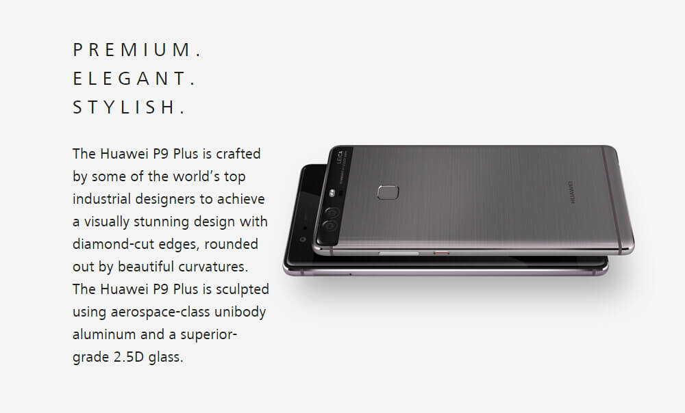 Huawei P9 Plus 5.5inch FHD 4G Smartphone Kirin 955 Octa Core Android 6.0 4GB 64GB Dual 12.0MP Rear Cameras Touch ID Remote Control Type-C Fast Charge - Gold