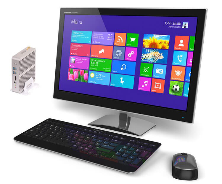 Hystou FMP03B Fanless Mini PC Intel Broadwell Core&trade; i5-5200U 4G/128G Dual HDMI WIFI Dual 1000M LAN SATA WIFI Bluetooth