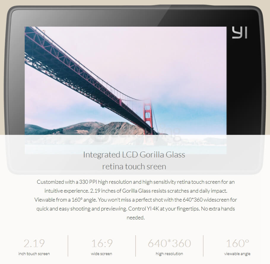 [Spain Stock] [Official International Version] Xiaoyi YI 4K Action Camera II 2.19 Retina Screen Ambarella A9SE75 Sony IMX377 12MP 155&lrm; Degree Wide Angle 1400mAh EIS LDC Sport Camera - Black