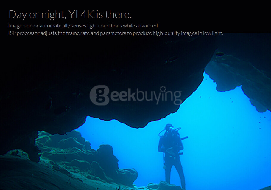 [Official International Version]Xiaoyi YI 4K Action Camera II 2.19 Retina Screen Ambarella A9SE75 Sony IMX377 12MP 155&lrm; Degree Wide Angle 1400mAh EIS LDC Sport Camera - Black