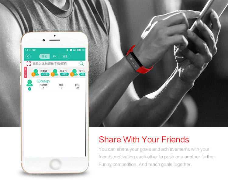 Vidonn A6 Heart Rate Monitor Bluetooth Smart Bracelet IP65 Sports Fitness Tracker Sleep Monitor Call / SMS Reminder For iOS Android - Black