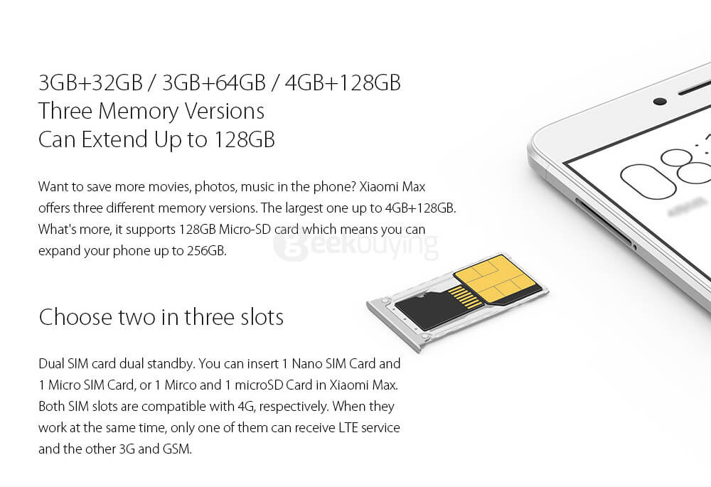 [Spain Stock]Xiaomi Mi Max 6.44 Inch FHD MIUI V8 64bit Qualcomm Snapdragon 650 Smartphone Hexa Core 3GB 32GB 5.0MP 16.0MP TOUCH ID 4850mAh Battery IR Remote Control - Gold