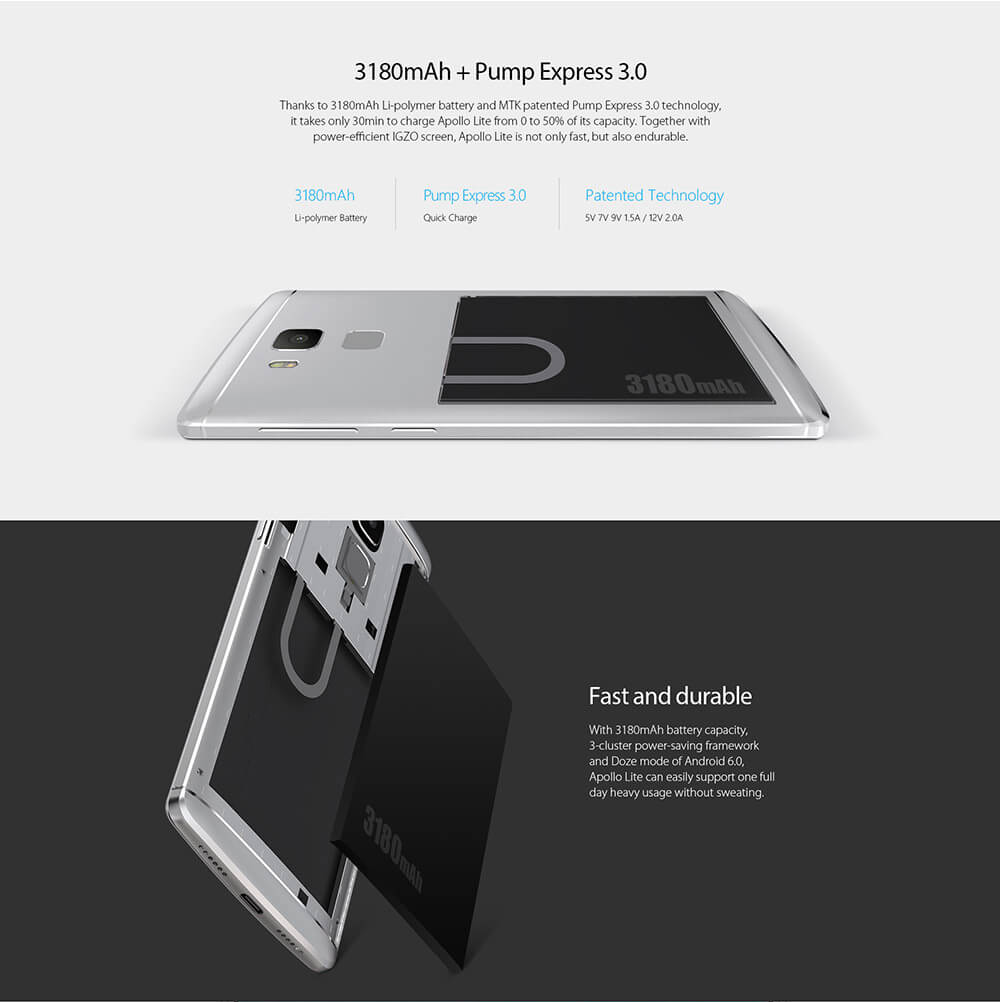 [HK Stock]Vernee Apollo Lite 5.5-Inch Android 6.0 Helio X20 MT6797 Deca Core 4GB+32GB Smartphone(Silver) + Leather Case(White) + Tempered Glass