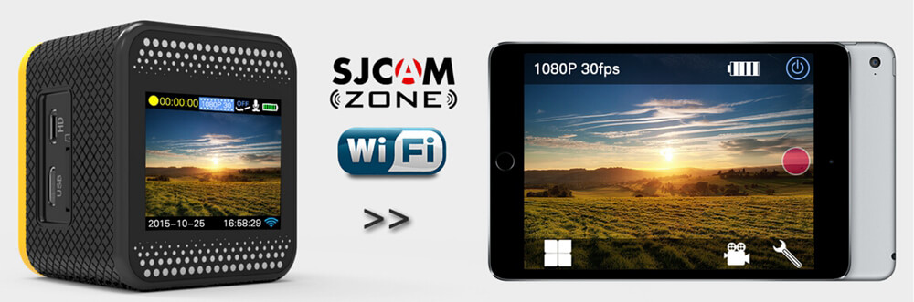 SJCAM M10 WiFi Mini Cube 12MP 1080P Novatek Sports Camera Standard Version 1.5 Inch 170 Wide Angle Lens HD Camcorder Car DVR - Yellow