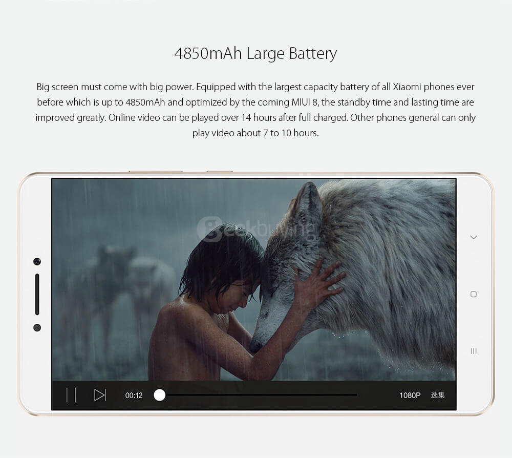 [Spain Stock]Xiaomi Mi Max 6.44 Inch FHD MIUI V8 64bit Qualcomm Snapdragon 650 Smartphone Hexa Core 3GB 32GB 5.0MP 16.0MP TOUCH ID 4850mAh Battery IR Remote Control - Gold