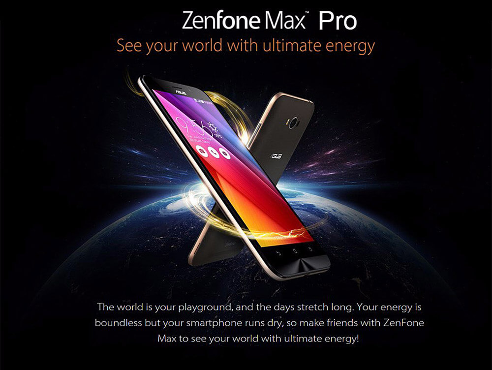 [HK Stock][Package B]ASUS Zenfone Max Pro 5.5inch 5000mAh Battery 4G LTE Snapdragon MSM8916 Quad Core Smartphone(Black) +Back Case(Black)+Tempered Glass