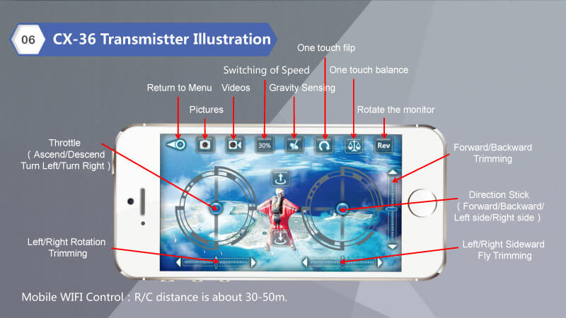 Cheerson CX-36C CX36C With 2MP Camera Mini WiFi APP Control RC Quadcopter RTF - White