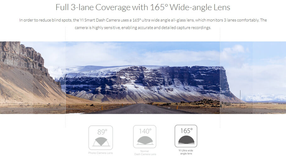 [International Edition] Xiaoyi Yi Smart Car DVR Dash Camera (Gold) + Car Suction Cup + 16GB Micro SD Card