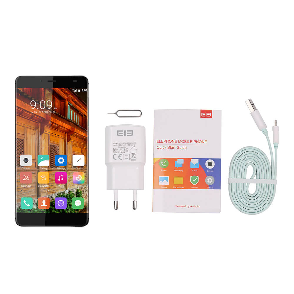 Elephone S3 5.2inch Bezel-less 2.5D Arc FHD Screen Android 6.0 MTK6753 Octa Core Smartphone 3GB 16GB 13.0MP Touch ID Fast Charge Metal Body - Black