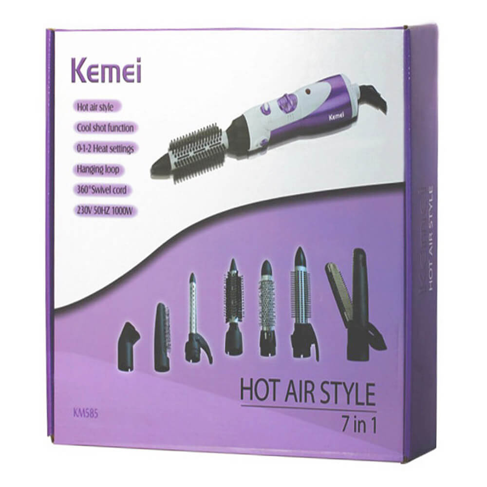 Kemei KM585 7 In 1 Multifunctional Hair Dryer Hair Roller Set
