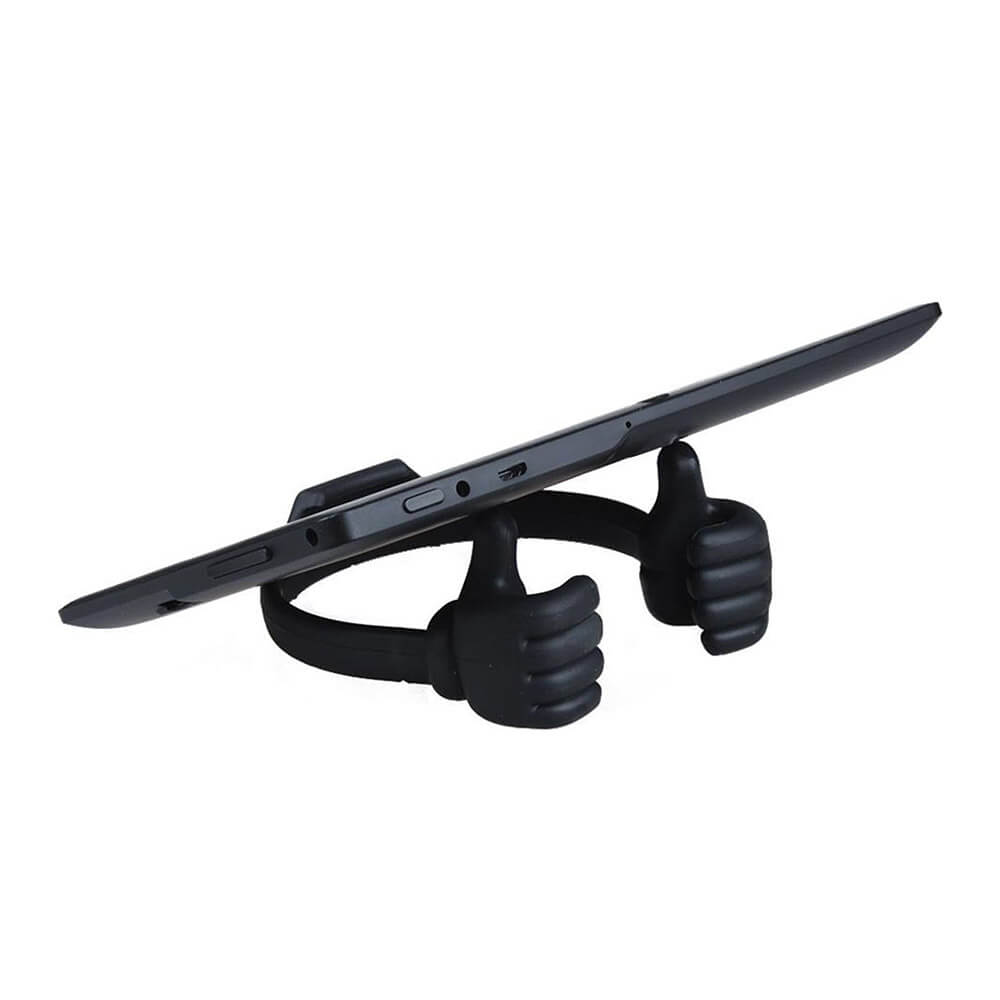 Silicone Thumb OK Design Stand Holder For Mobile Phone Android Phone Tablets iPad mini - Black