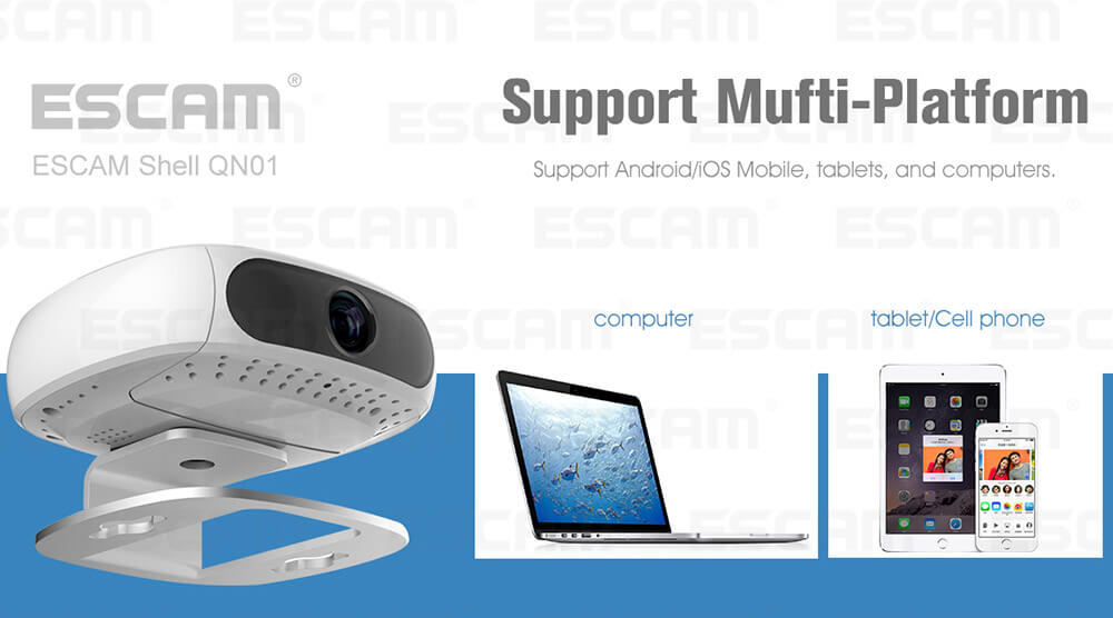ESCAM Shell QN01 FHD 1080P WiFi Ambarella Chipet IP Camera Camcorder Night Vision Network Camera