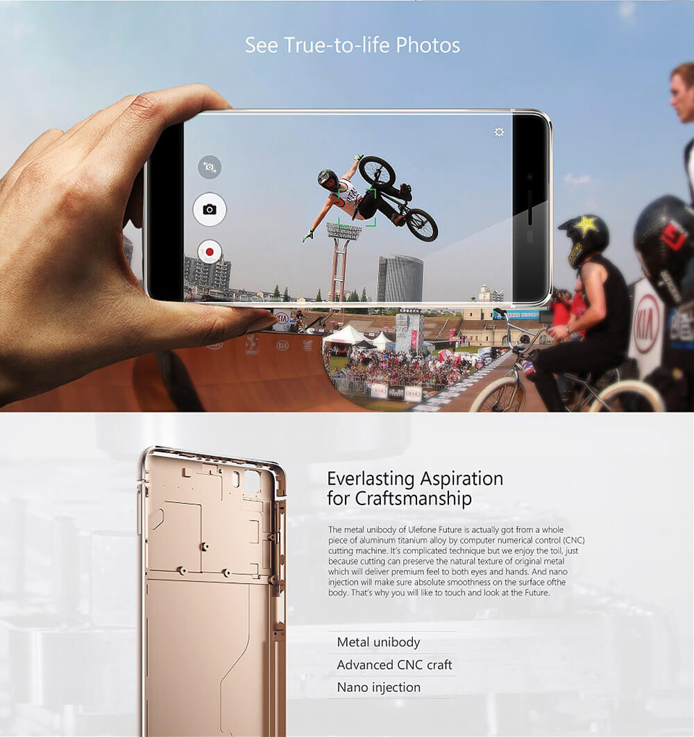 [Spain Stock]Ulefone Future 5.5inch FHD 4G Android 6.0 MTK6755 Smartphone Octa Core 4GB RAM 32GB ROM 16.0MP Touch ID Type-C OTG Fast Charge - Space Grey