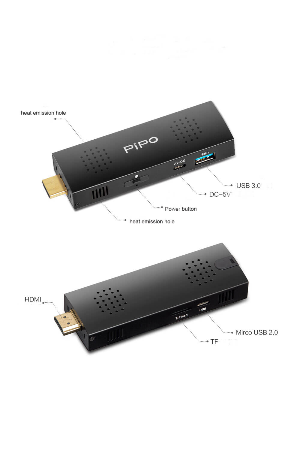 PIPO X1S Licensed Windows 10 Intel Cherry Trail Z8300 MINI PC 2G/32G WIFI Bluetooth Cooling fan