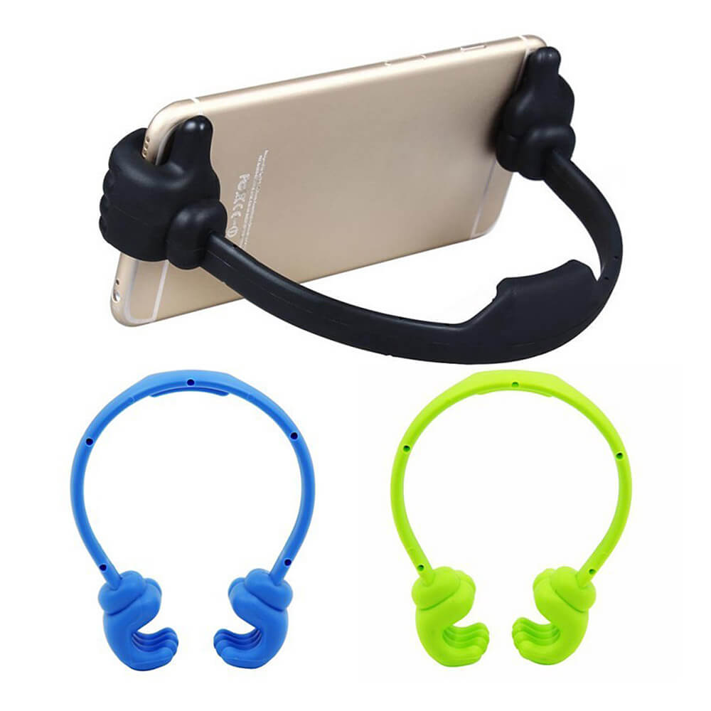Silicone Thumb OK Design Stand Holder For Mobile Phone Android Phone Tablets iPad mini - Black