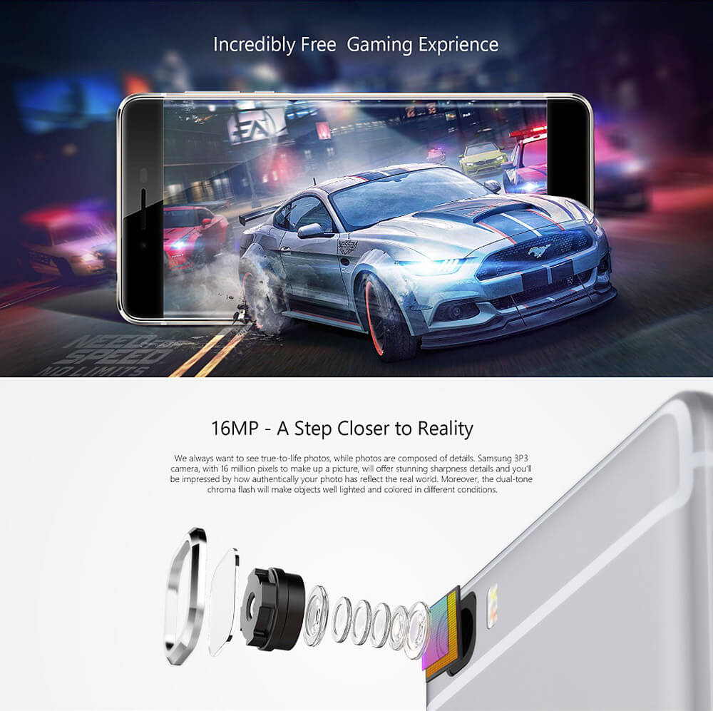 [HK Stock]Ulefone Future 5.5inch FHD 4G Android 6.0 MTK6755 Smartphone Octa Core 4GB RAM 32GB ROM 16.0MP Touch ID Type-C OTG Fast Charge - Golden