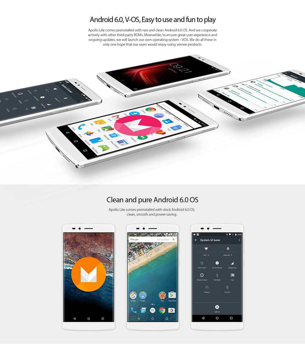 [HK Stock]Vernee Apollo Lite 5.5-Inch Android 6.0 Helio X20 MT6797 Deca Core Smartphone 4GB+32GB 5.0MP+16.0MP Type-C Touch ID OTG Fast Charge Gyroscope - Silver