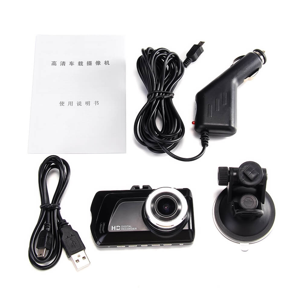 W33 Car Camera HD NTK96220 120 Degree 3.0inch CMOS Car DVR G-sensor Motion Detection Car Recorder Dash Cam - Black
