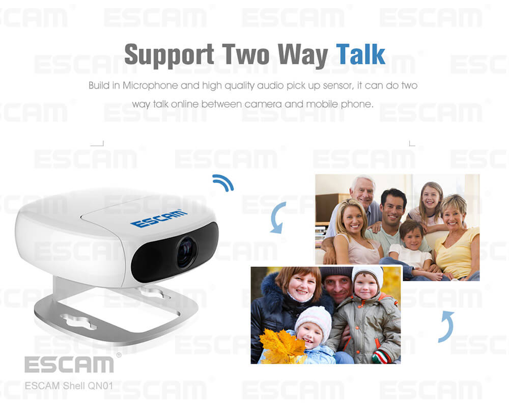 ESCAM Shell QN01 FHD 1080P WiFi Ambarella Chipet IP Camera Camcorder Night Vision Network Camera