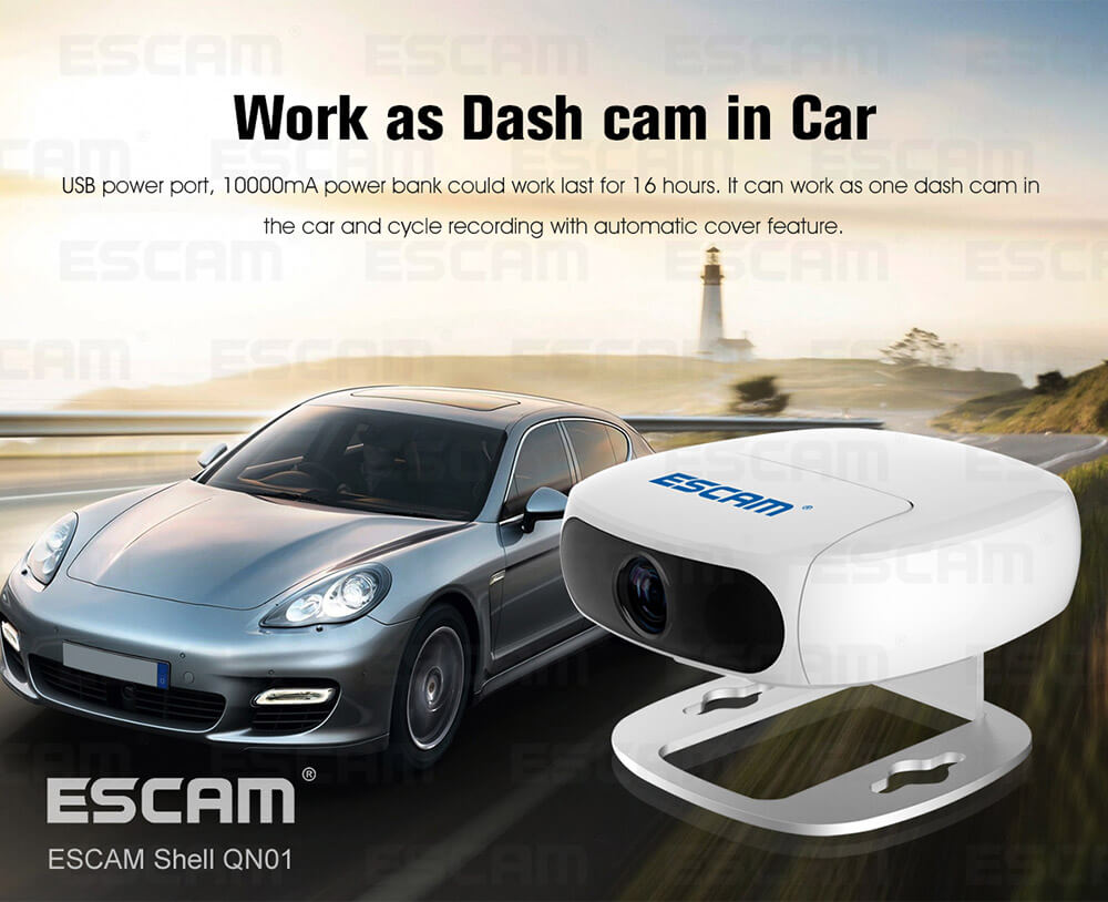 ESCAM Shell QN01 FHD 1080P WiFi Ambarella Chipet IP Camera Camcorder Night Vision Network Camera