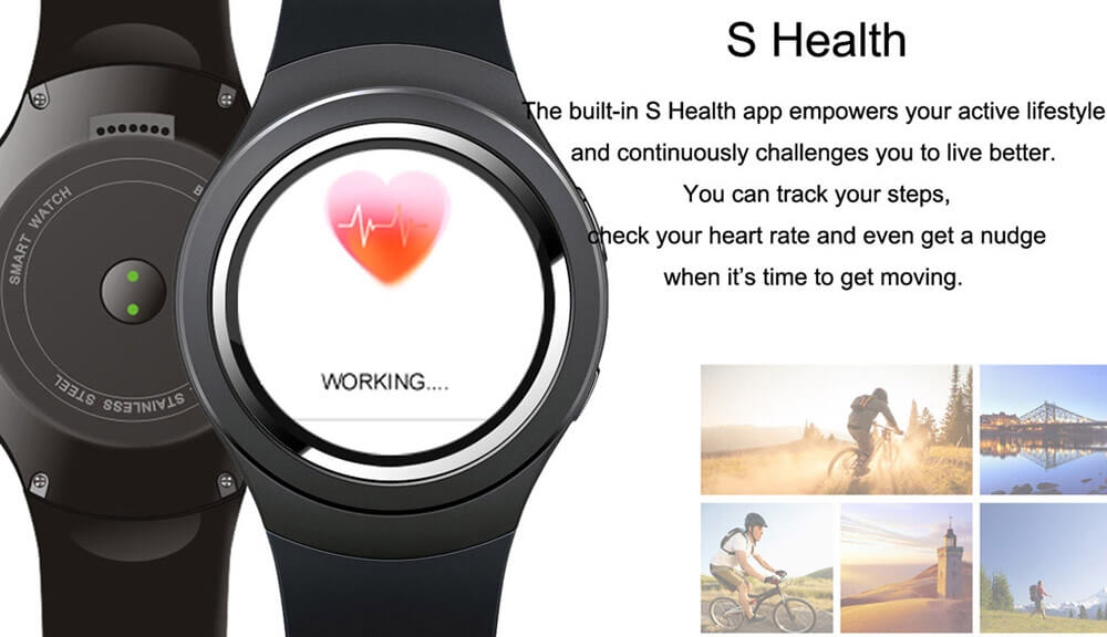 X3 (K9) Android 4.4 3G WiFi GPS Smart Watch Phone MTK6572 Dual Core 512MB RAM 4GB ROM Heart Rate Monitor Pedometer Bluetooth 4.0 For Android iOS - Black