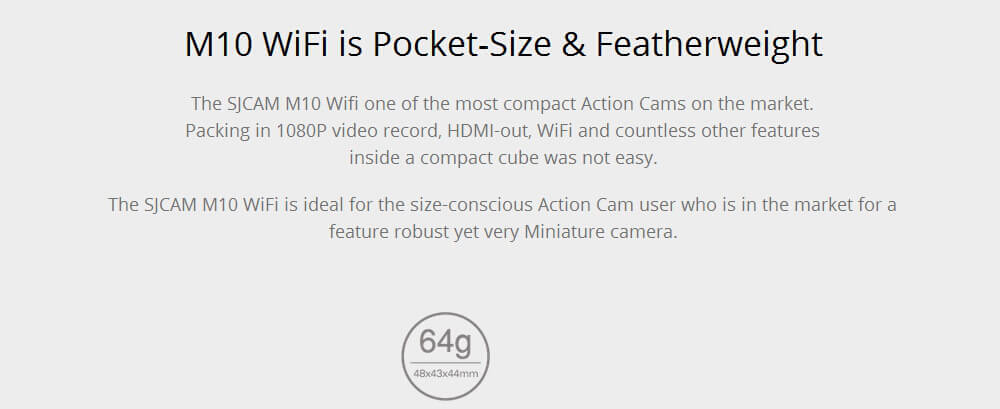 SJCAM M10 WiFi Mini Cube 12MP 1080P Novatek Sports Camera Standard Version 1.5 Inch 170 Wide Angle Lens  HD Camcorder Car DVR - Golden