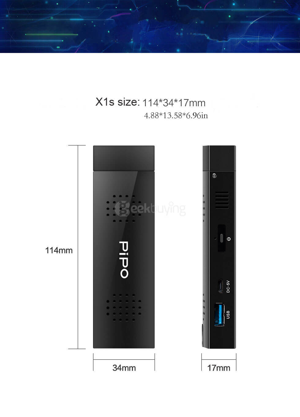 PIPO X1S Licensed Windows 10 Intel Cherry Trail Z8300 MINI PC 2G/32G WIFI Bluetooth Cooling fan