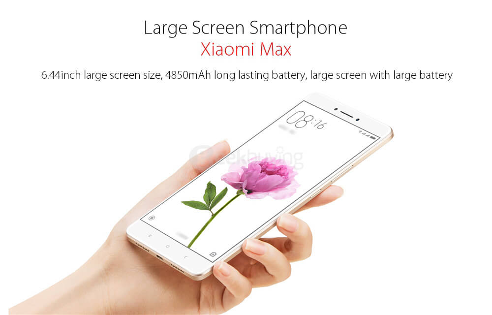 [HK Stock]Xiaomi Mi Max 6.44 Inch FHD 4GB 128GB MIUI V8 Smartphone 64bit Qualcomm Snapdragon 652 Octa Core 5.0MP 16.0MP TOUCH ID 4850mAh Battery IR Remote Control - Gold