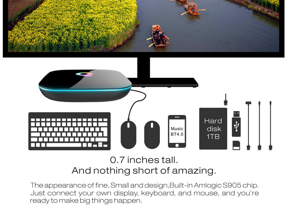 Q-BOX 4K KODI Preinstalled Amlogic S905 TV Box Android 5.1 2G/16G 2.4G+5G Dual Band WIFI 1000M LAN Bluetooth4.0