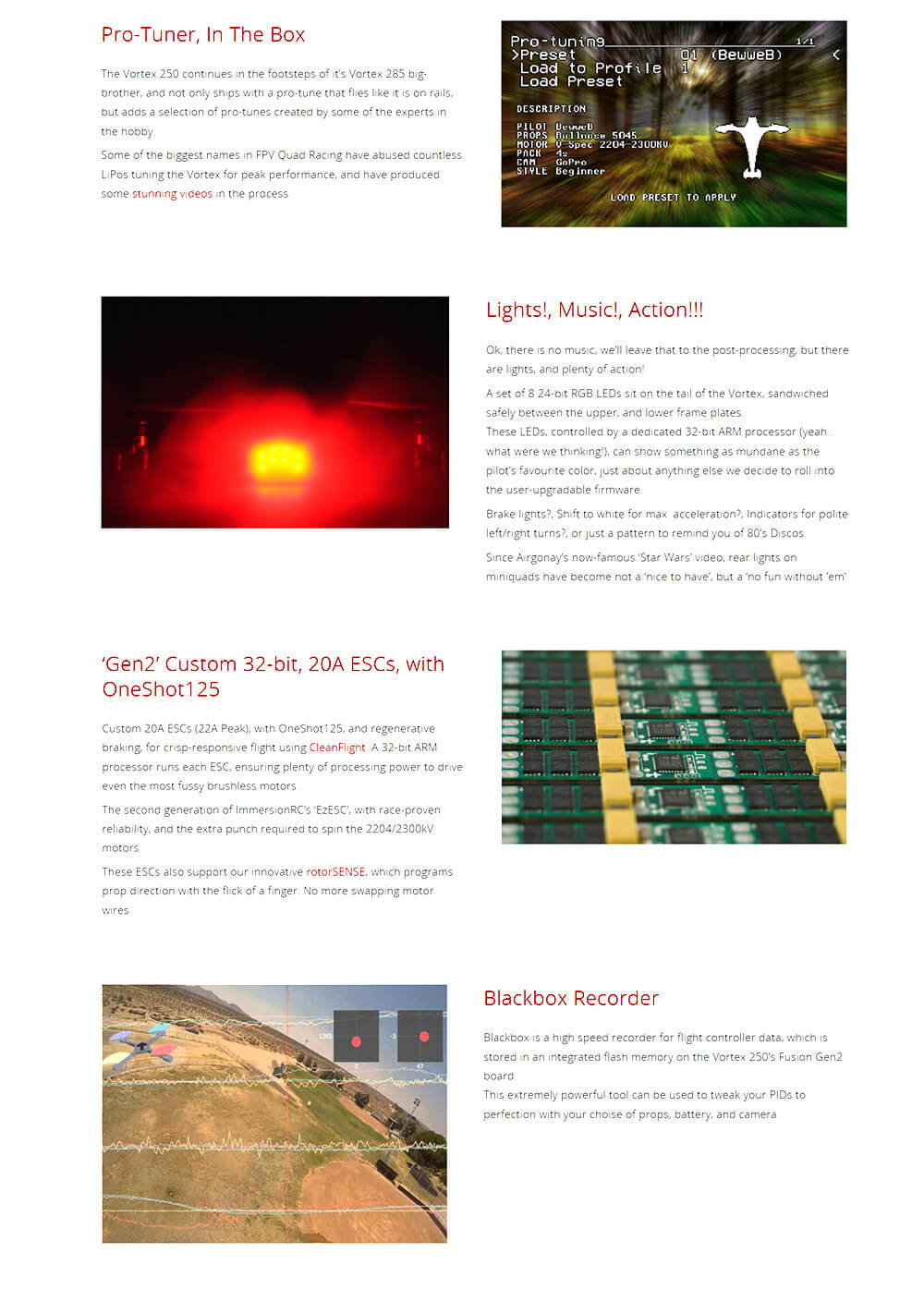 ImmersionRC Vortex 250 PRO Racer Camera OSD Flight Controller ARF