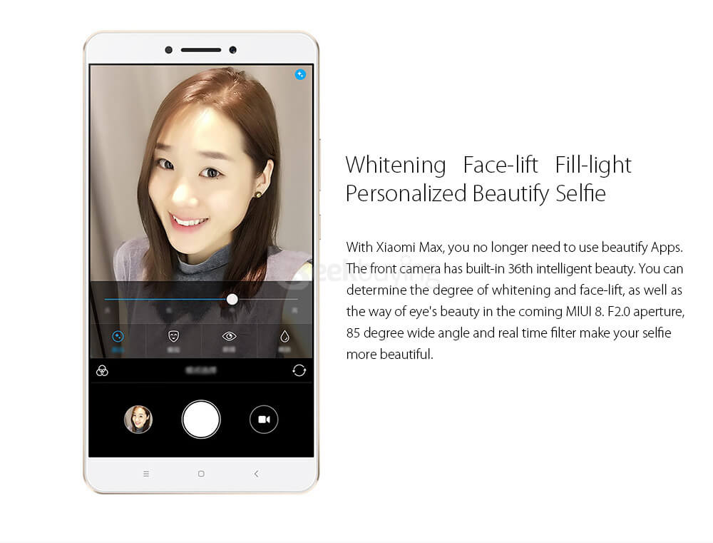 [HK Stock][International Edition]Xiaomi Mi Max 6.44 Inch FHD MIUI 8 64bit Qualcomm Snapdragon 650 Smartphone Hexa Core 3GB 32GB 5.0MP 16.0MP TOUCH ID 4850mAh Battery IR Remote Control - Gold