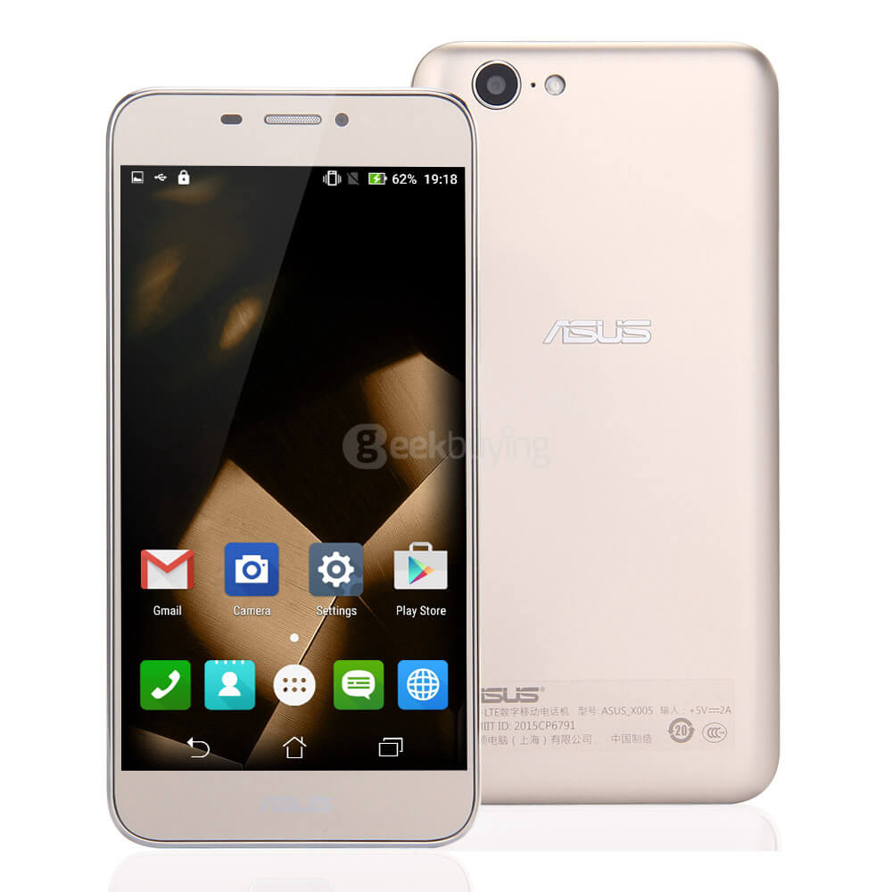 ASUS X005 Pegasus 5000 5.5inch FHD Android 5.1 3GB 16GB Smartphone 64bit MTK6753 Octa Core 13.0MP 5000mAh 5V 2A Fast Charge - Gold
