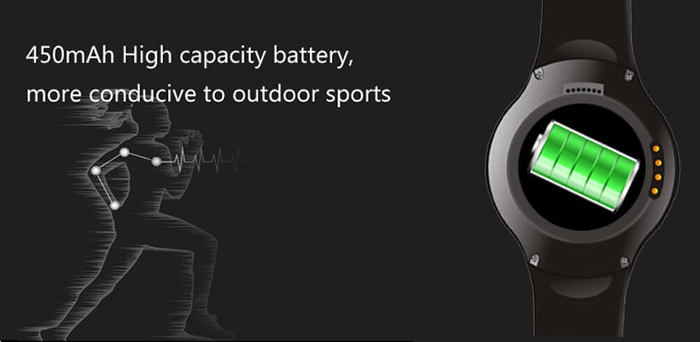 X3 (K9) Android 4.4 3G WiFi GPS Smart Watch Phone MTK6572 Dual Core 512MB RAM 4GB ROM Heart Rate Monitor Pedometer Bluetooth 4.0 For Android iOS - Black