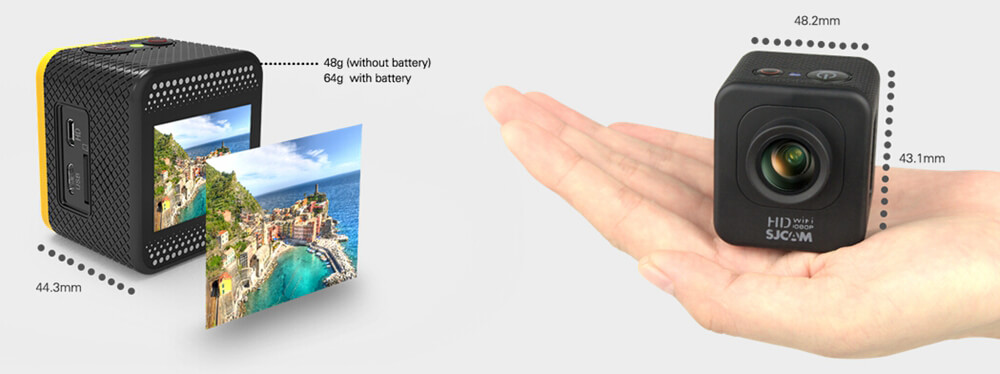 SJCAM M10 WiFi Mini Cube 12MP 1080P Novatek Sports Camera Standard Version 1.5 Inch 170 Wide Angle Lens HD Camcorder Car DVR - White