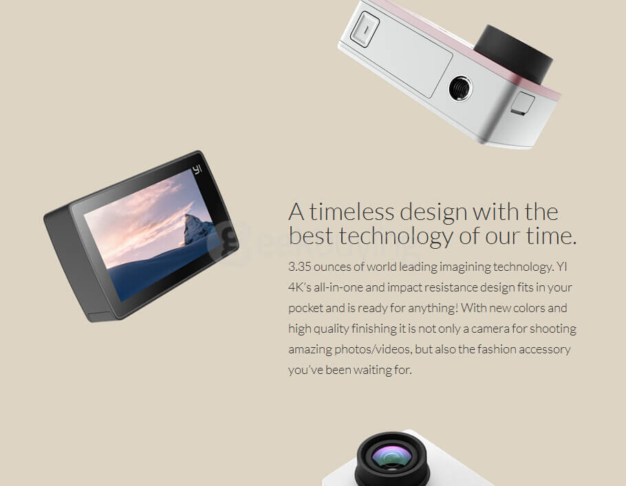 [Official International Version]Xiaoyi YI 4K Action Camera II 2.19 Retina Screen Ambarella A9SE75 Sony IMX377 12MP 155&lrm; Degree Wide Angle 1400mAh EIS LDC Sport Camera - Black