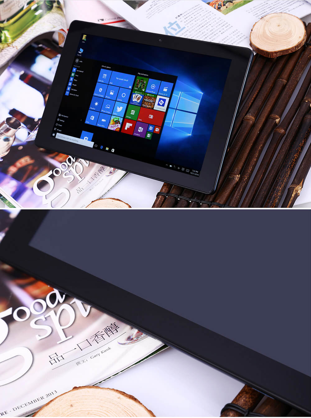 Cube iWork10 Flagship Type-C Intel Cherry Trail Z8300 2in1 Tablet 10.1 inch Dual OS Windows 10 + Android 5.1 Quad Core 1.84GHz IPS 1920*1200 - Blue