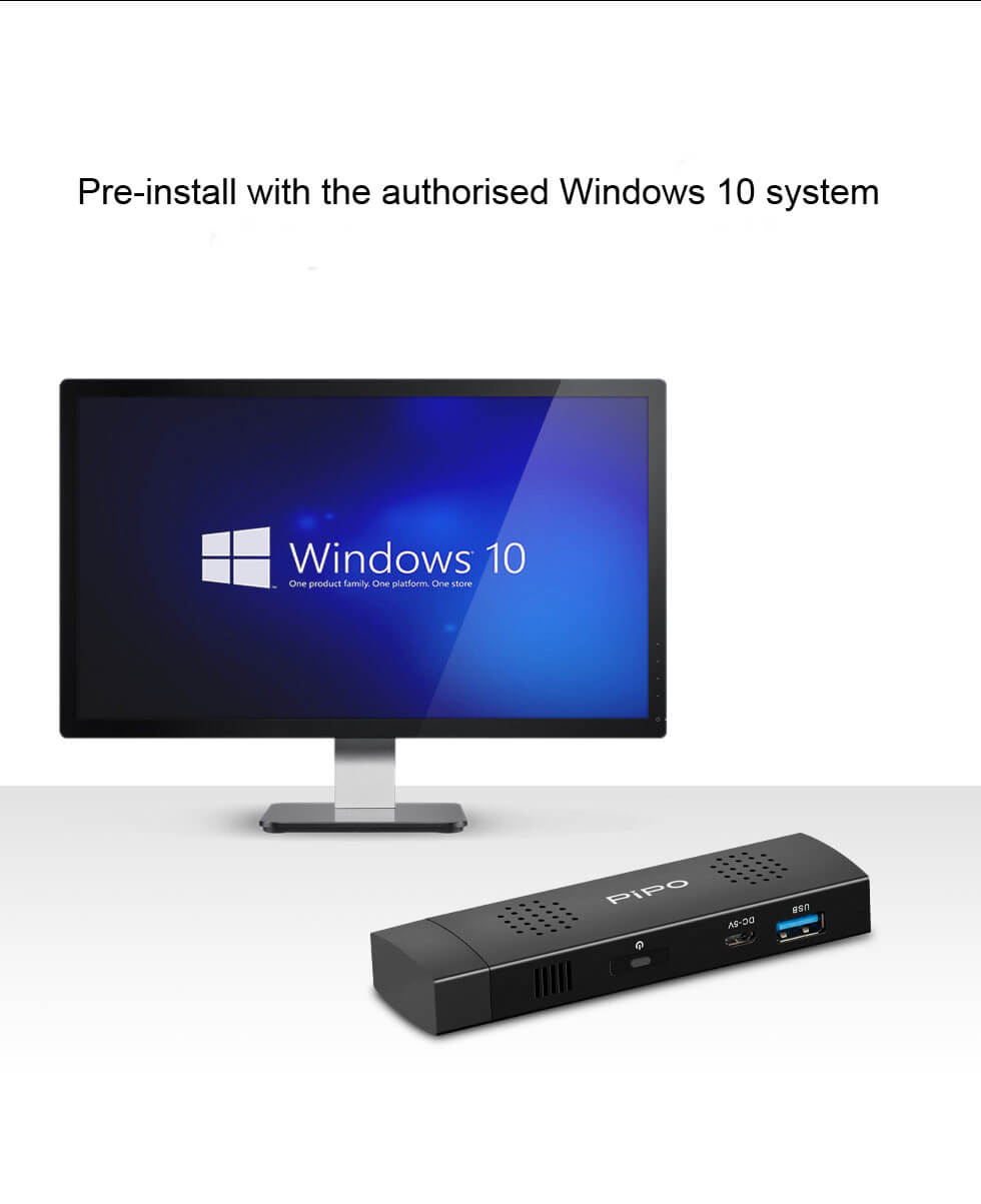 PIPO X1S Licensed Windows 10 Intel Cherry Trail Z8300 MINI PC 2G/32G WIFI Bluetooth Cooling fan
