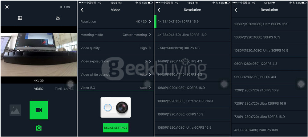 [HK Stock] [Package E] International Version Xiaoyi YI 4K Action Camera 2 (White) + Waterproof Case (White)