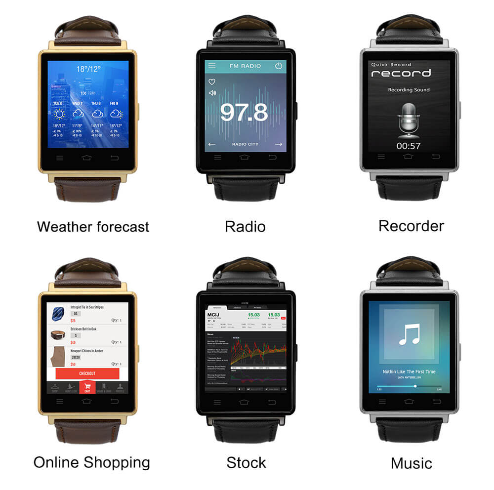 No.1 D6 Android 5.1 3G Smartwatch Phone Heart Rate Monitor MTK6580 Quad Core 1.3GHz 1GB RAM 8GB ROM Google Play GPS WiFi Bluetooth 4.0 for Android iOS - Silver