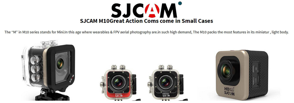 SJCAM M10 WiFi Mini Cube 12MP 1080P Novatek Sports Camera Standard Version 1.5 Inch 170 Wide Angle Lens HD Camcorder Car DVR - White