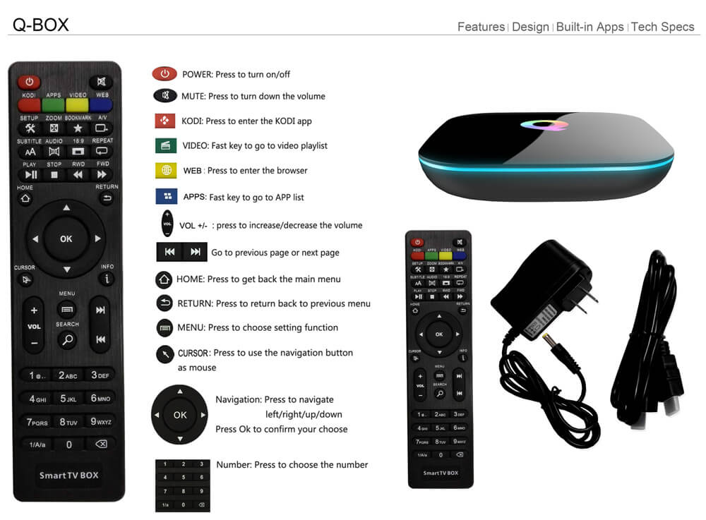Q-BOX 4K KODI Preinstalled Amlogic S905 TV Box Android 5.1 2G/16G 2.4G+5G Dual Band WIFI 1000M LAN Bluetooth4.0