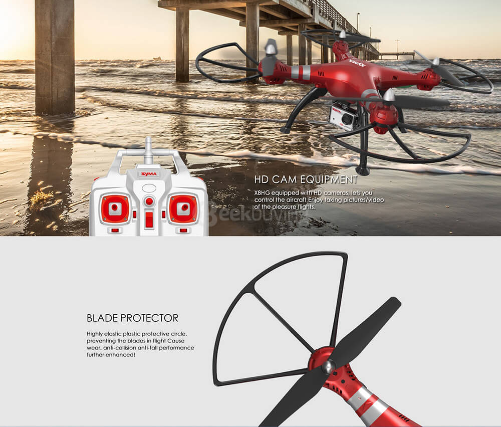 Syma X8HG With 8MP HD Camera Altitude Hold Mode 2.4G 4CH 6Axis RC Quadcopter RTF