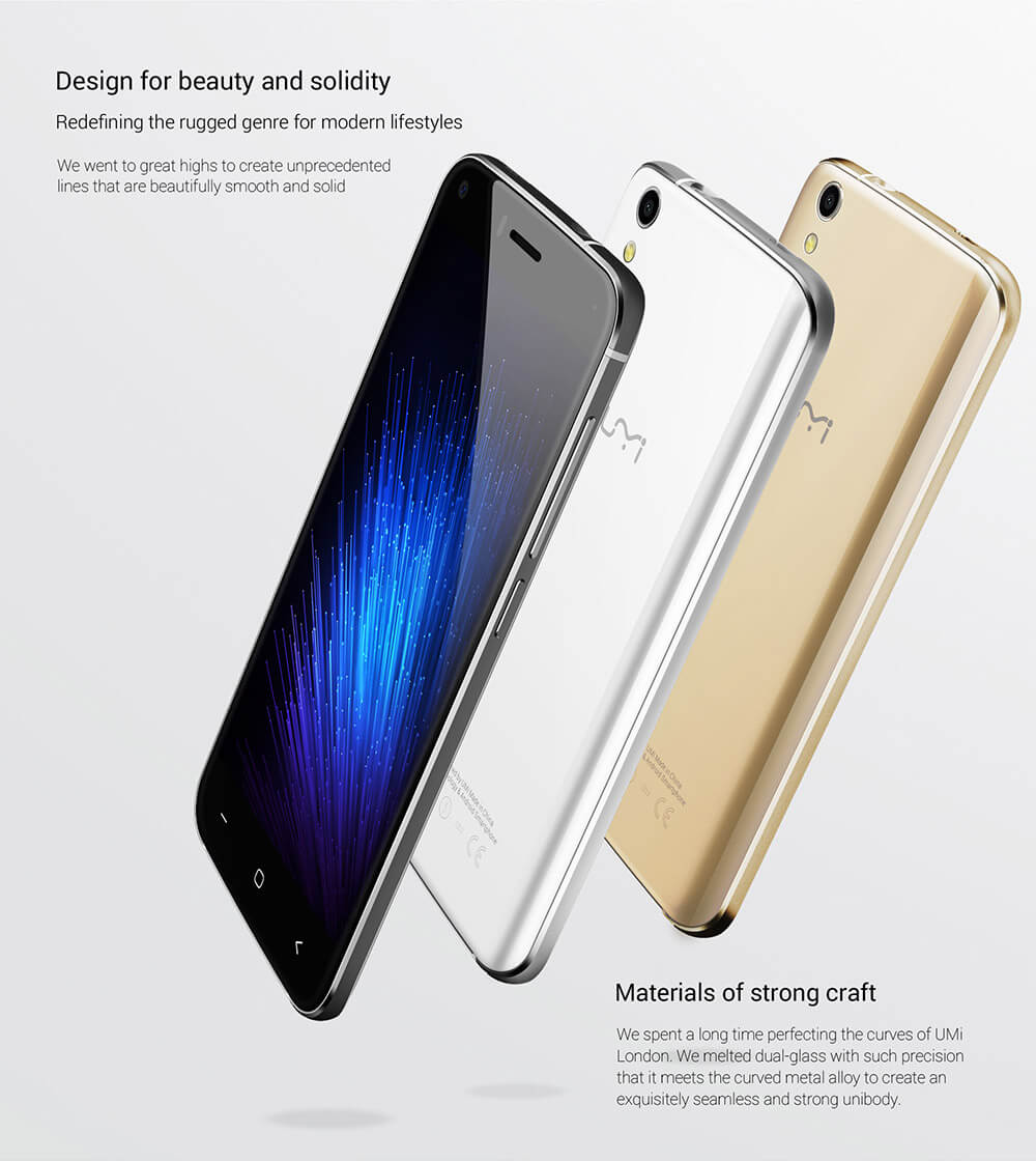 [HK Stock]UMI LONDON 5.0inch 2.5D HD Screen Android 6.0 3G Smartphone MT6580 Quad Core 1GB RAM 8GB ROM 8.0MP+2.0MP WIFI GPS - Black